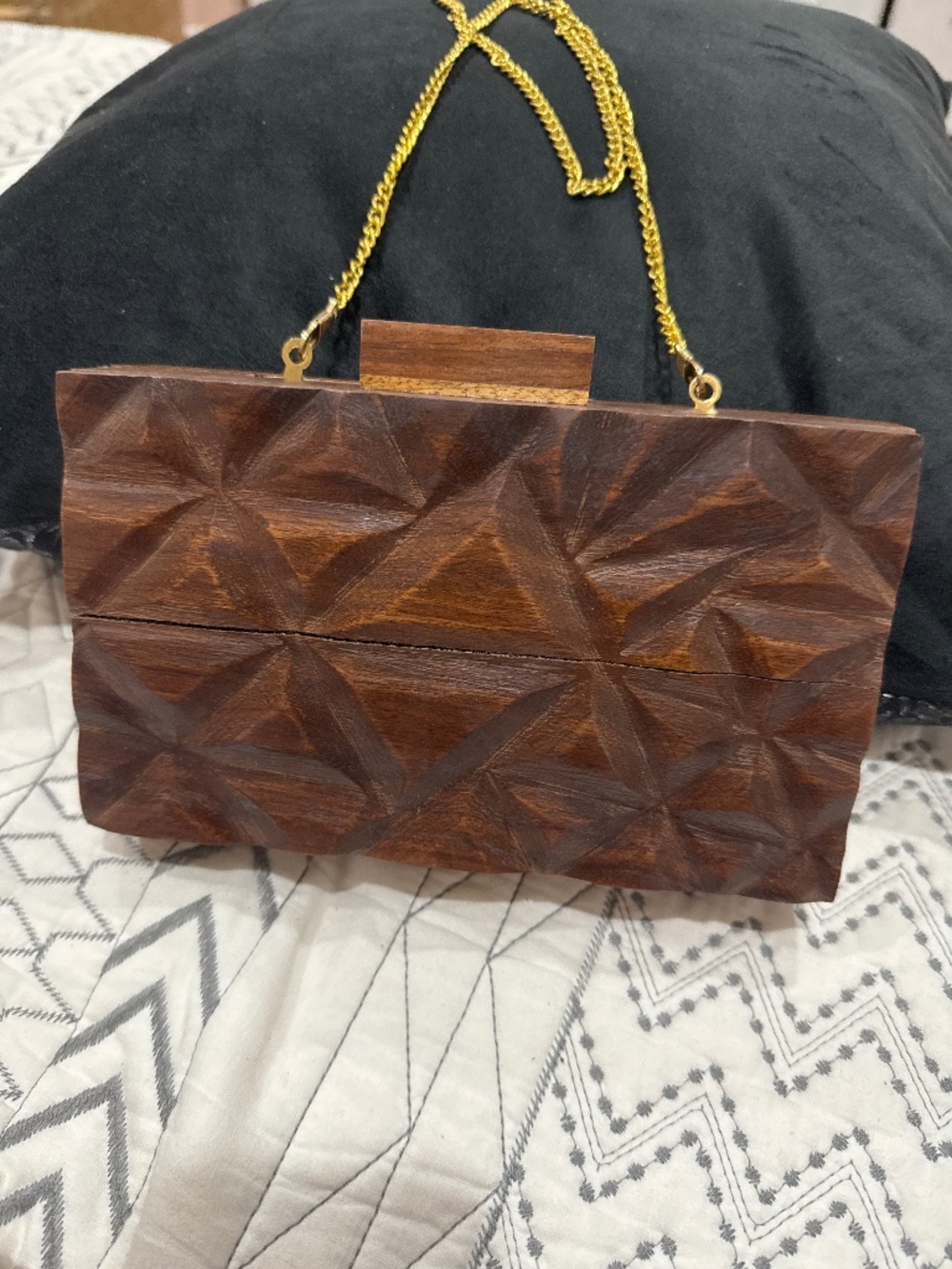 Wooden Carved Clutch, NWOT, Handicrafts